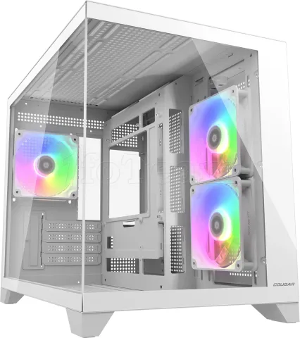 Photo de Boitier Mini Tour Micro ATX Cougar FV150 Mini RGB avec panneaux vitrés (Blanc)