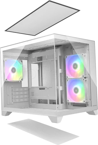Photo de Boitier Mini Tour Micro ATX Cougar FV150 Mini RGB avec panneaux vitrés (Blanc)