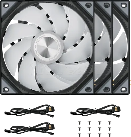 Photo de Lot de 3 Ventilateurs boitier Tryx Rota SL RGB - 12cm (Noir)
