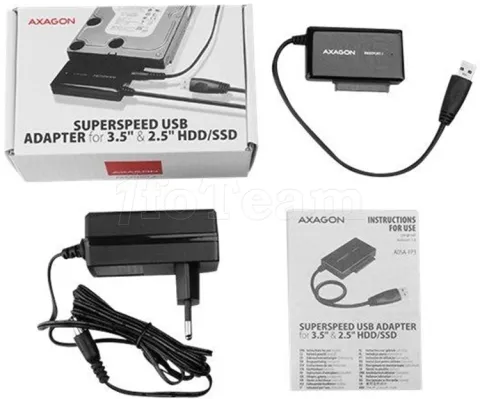 Photo de Adaptateur USB 3.0 Axagon ADSA-FP3 vers S-ATA SSD/HDD avec alimentation