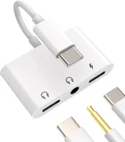 Photo de Adaptateur USB 3.0 Type C Connectland vers Jack 3,5mm, USB-A et Type C (Blanc)