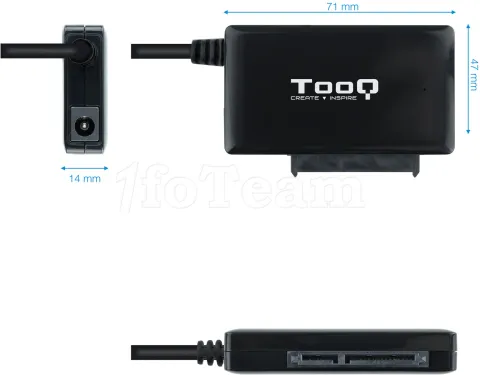 Photo de Adaptateur USB-C 3.1 TooQ TQHDA-02C vers S-ATA avec alimentation
