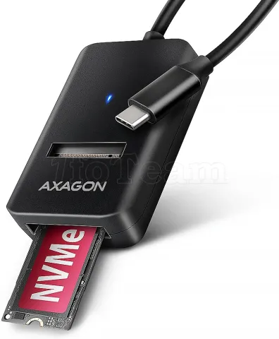 Photo de Adaptateur USB-C 3.2 Axagon ADM2-CM vers M.2 S-ATA/NVMe auto-alimenté