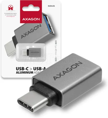 Photo de Adaptateur USB-C Axagon vers USB-A M/F (Gris)