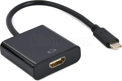 Photo de Adaptateur USB-C CableXpert vers HDMI 2.0 M/F 15cm (Noir)