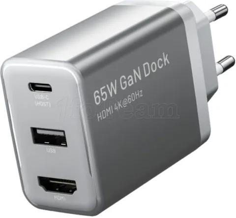 Photo de Adaptateur USB-C Vention vers USB-A + HDMI avec chargeur 65W (Gris)