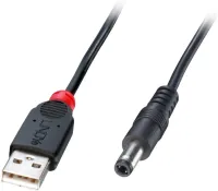 Photo de Adaptateur USB vers prise DC (2,1x5,5mm) Lindy 1,5m (Noir)