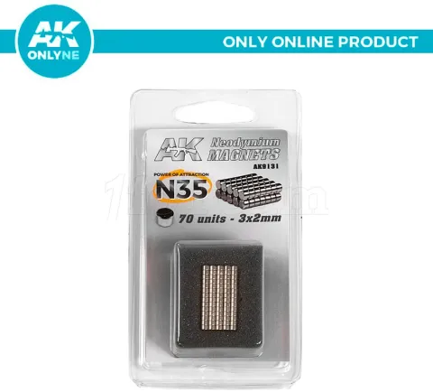 Photo de Ak Interactive - Aimants Neodyme 3x2mm N35 (70 Pièces)