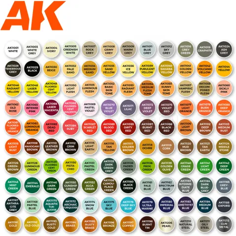 Photo de Ak Interactive Malette de Peinture - 120 Couleurs pour Wargame, Fantasy & Sci-Fi