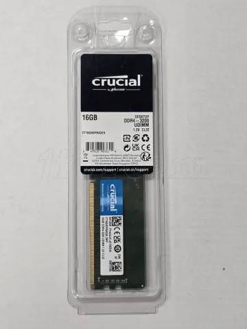 Photo de Barrette mémoire 16Go DIMM DDR4 Crucial  3200Mhz (Vert) - SN S802C1C2346E687D1BA - ID 211367