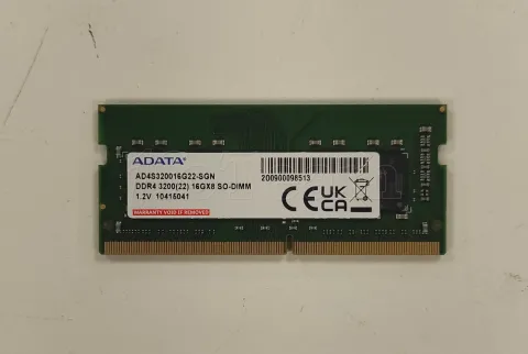 Photo de Barrette mémoire 16Go SODIMM DDR4 Adata Premier  3200Mhz (Vert) - SN 2O0900098513 - ID 205660