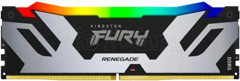 Photo de Barrette mémoire 32Go DIMM DDR5 Kingston Fury Renegade RGB 6000MHz (Argent/Noir)