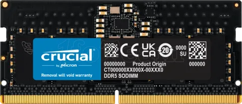 Photo de Barrette mémoire SODIMM DDR5 8Go Crucial 5600Mhz (Noir)