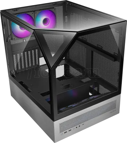 Photo de Boitier Cube E-ATX Sanctum RGB avec panneaux vitrés (Noir/Gris)