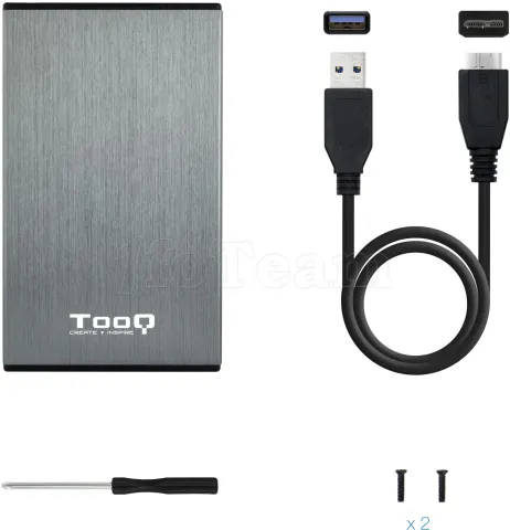 Photo de Boitier externe USB 3.1 TooQ TQE-2527 - S-ATA 2,5" (Gris)