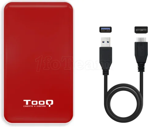 Photo de Boitier externe USB 3.1 TooQ TQE-2528 - S-ATA 2,5" (Rouge)