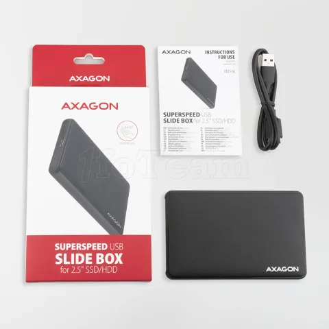 Photo de Boitier externe USB 3.2 Axagon EE25-SL - S-ATA 2,5" (Noir)