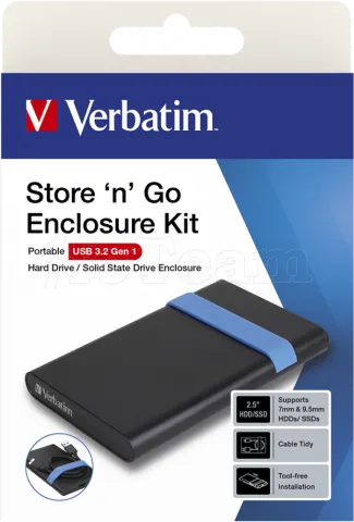 Photo de Boitier externe Verbatim Store'N'Go USB 3.2 - S-ATA 2,5" (Noir)