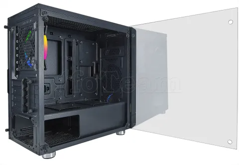 Photo de Boitier Mini Tour Micro ATX Azza Noir RGB avec panneau vitré (Noir)