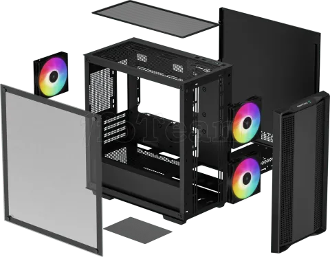 Photo de Boitier Mini Tour Micro ATX DeepCool CC360 RGB avec panneau vitré (Noir)