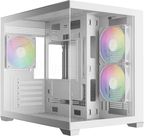 Photo de Boitier Mini Tour Micro ATX Gamdias Aura GC10M RGB avec panneaux vitrés (Blanc)