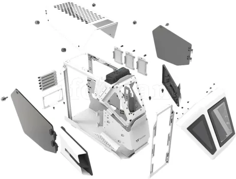Photo de Boitier Mini Tour Micro ATX Thermaltake AH T200 avec panneau vitré (Blanc)