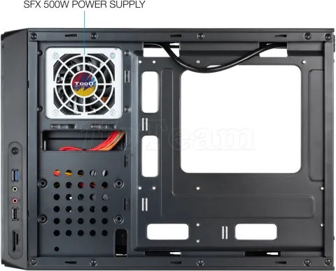 Photo de Boitier Mini Tour Micro ATX TooQ Slim TQC-3007U3C avec alimentation SFX 500W (Noir)