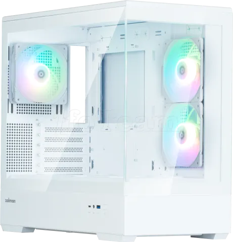 Photo de Boitier Mini Tour Micro ATX Zalman P30 V2 RGB avec panneaux vitrés (Blanc)