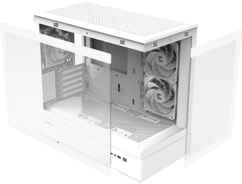 Photo de Boitier Mini Tour Micro ATX Zalman P30 V2 RGB avec panneaux vitrés (Blanc)