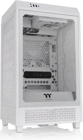 Photo de Boitier Mini Tour Mini ITX Thermaltake The Tower 200 avec panneaux vitrés (Blanc)