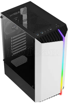 Photo de Boitier Moyen Tour ATX AeroCool Bionic RGB avec panneau vitré (Blanc)