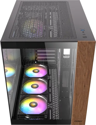 Photo de Boitier Moyen Tour ATX Antec Constellation CX800 Wood RGB avec panneaux vitrés (Noir)