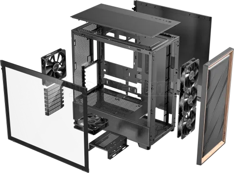 Photo de Boitier Moyen Tour ATX Antec Flux avec panneau vitré (Noir/Marron)