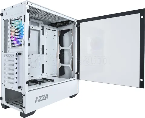 Photo de Boitier Moyen Tour ATX Azza Apollo RGB avec panneau vitré (Blanc/Orange)