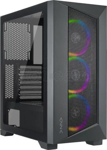 Photo de Boitier Moyen Tour ATX Azza Octane A RGB avec panneau vitré (Noir)