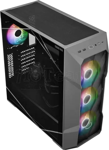 Photo de Boitier Moyen Tour ATX Cooler Master TD500 Max RGB avec panneau vitré (Gris) avec alimentation 850W