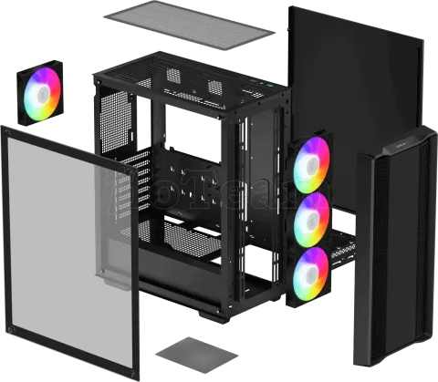 Photo de Boitier Moyen Tour ATX DeepCool CC560 RGB avec panneau vitré (Noir)