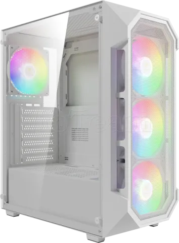 Photo de Boitier Moyen Tour ATX Gamdias Aura GC1 Elite RGB avec panneau vitré (Blanc)