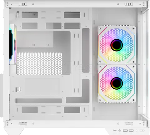 Photo de Boitier Moyen Tour ATX iTek Dark Cave DS RGB avec panneaux vitrés (Blanc)