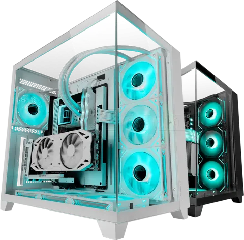 Photo de Boitier Moyen Tour ATX Mars Gaming MC-3C RGB avec panneaux vitrés (Blanc)
