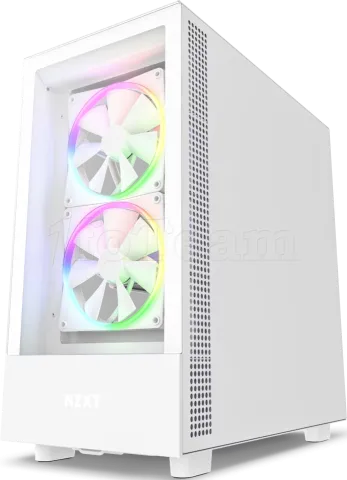 Photo de Boitier Moyen Tour ATX NZXT H5 Elite RGB avec panneaux vitrés (Blanc)