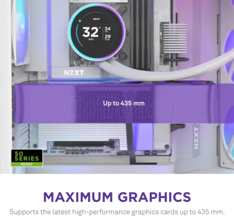 Photo de Boitier Moyen Tour ATX NZXT H9 Flow+ RGB avec panneaux vitrés (Blanc)