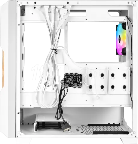 Photo de Boitier Moyen Tour E-ATX Azza Guardian Wood RGB avec panneau vitré (Blanc/Marron)