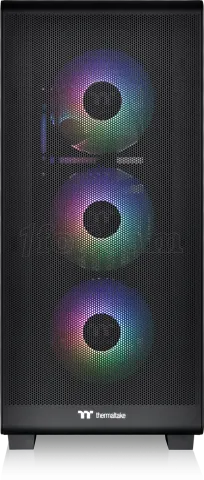 Photo de Boitier Moyen Tour E-ATX Thermaltake S250 TG RGB avec panneau vitré (Noir)