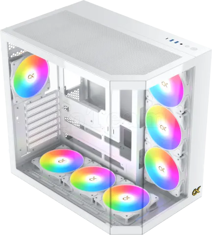 Photo de Boitier Moyen Tour E-ATX Xigmatek Cubi II RGB avec panneaux vitrés (Blanc)