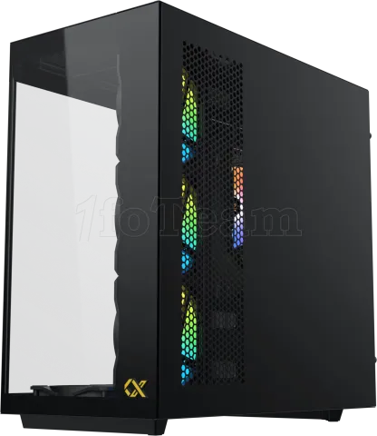 Photo de Boitier Moyen Tour E-ATX Xigmatek Cubi II RGB avec panneaux vitrés (Noir)