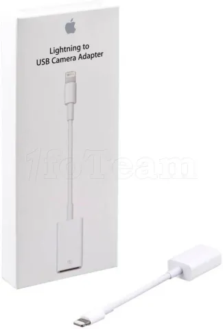 Photo de Câble adaptateur Apple Lightning mâle 1.2 vers USB-A 10cm (Blanc)