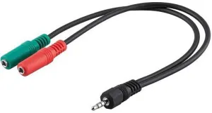 Photo de Cable audio D2 Diffusion Jack 3,5mm Mâle vers 2 x Jack 3,5mm Femelle 0.20m (Noir)