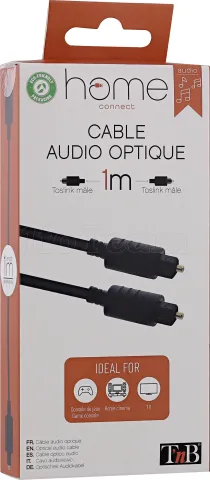 Photo de Cable audio optique T'nB Toslink M/M 1m (Noir)