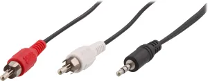 Photo de Câble audio T'nB Jack 3,5mm vers 2x RCA 1,2m M/M (Noir)